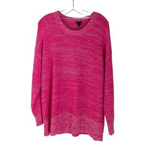 NWT Torrid Hot Pink Knit Long Sleeve Crewneck Sweatshirt Sweater 2X Women's